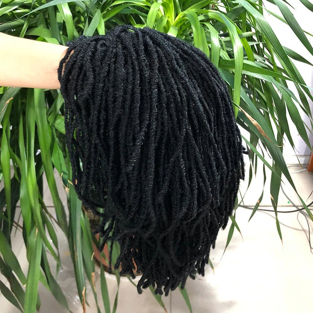10Inches Braided Wigs  Afro Bob Wig Synthetic DreadLock Wigs For Black Woman Short Curly Ends Cosplay Yun Rong Hair