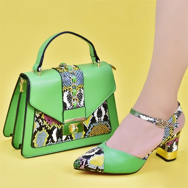 Italian Shoe and Bag Set for Party In Women Luxury Shoes Women Designers Nigerian Women Party Pumps High Heels Sexy Ladies