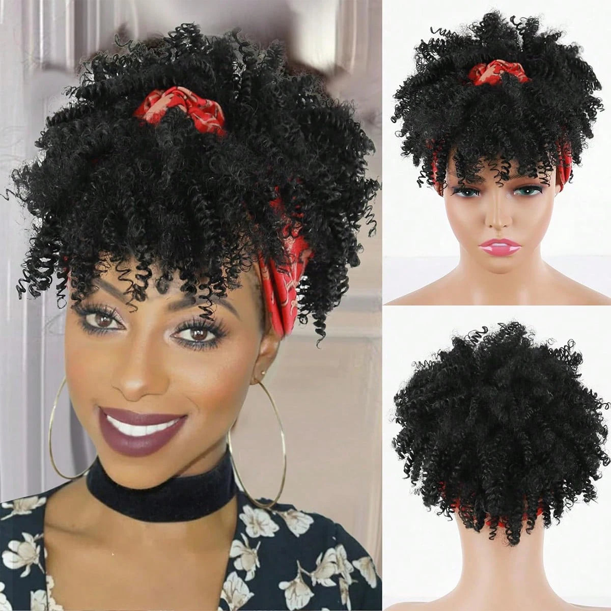 Kinky Curly Headband Wig