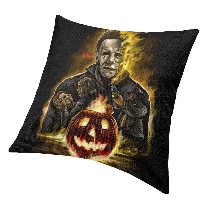 Halloween Inferno Cushion Cover Double Side 3D Print Horror Movie Throw Pillow Case for Sofa Fashion Pillowcase Home Decor