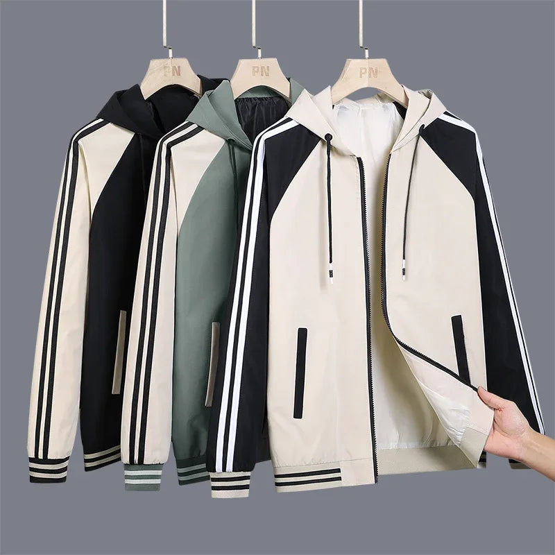 Men's Jacket Autumn Spring Ride High-performance Windbreaker Clothing Motorcycle Jacket Male Motorcycle Coats Windproof Striped