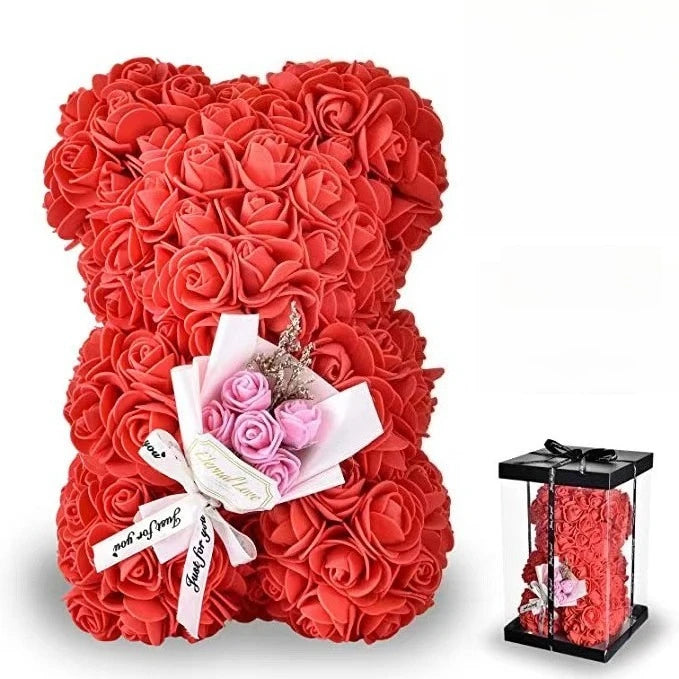 Oso de Rosas con Caja de Regalo