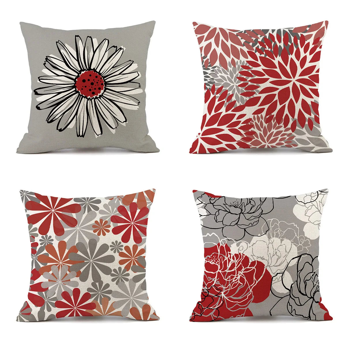 Funda de cojín impermeable para exteriores 45x45 Funda de almohada floral Cojines decorativos para sofá Fundas de almohada