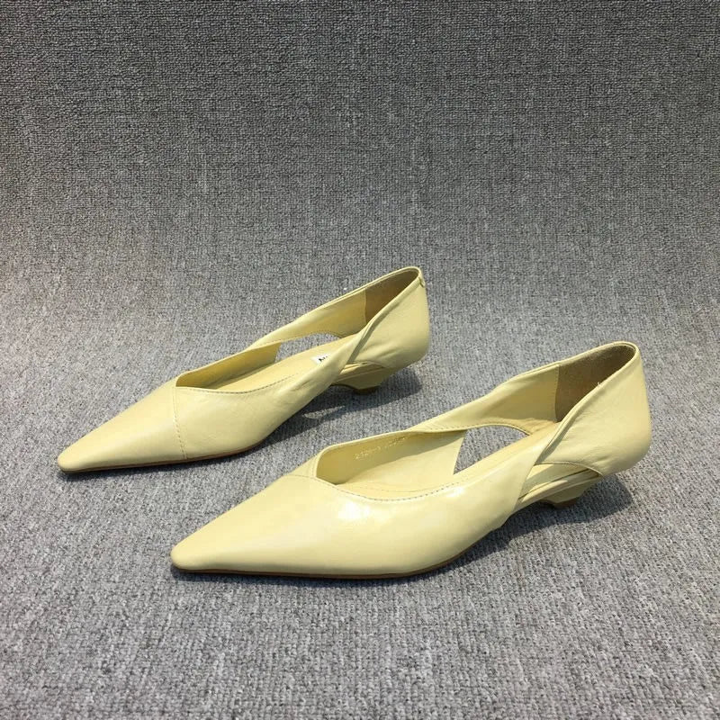 Shoes for Woman Comfortable Women's Summer Footwear Moccasins Blue Low Heel Elegant Pointed Toe High Quality Popular Young