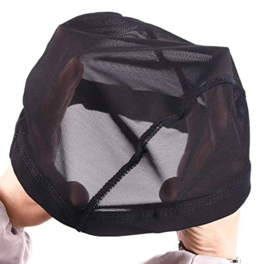 2 PCS/Lot Black Mesh Cap Wig Cap for Making Wigs Stretchable Hairnets with Wide Elastic Band Mesh Cap S