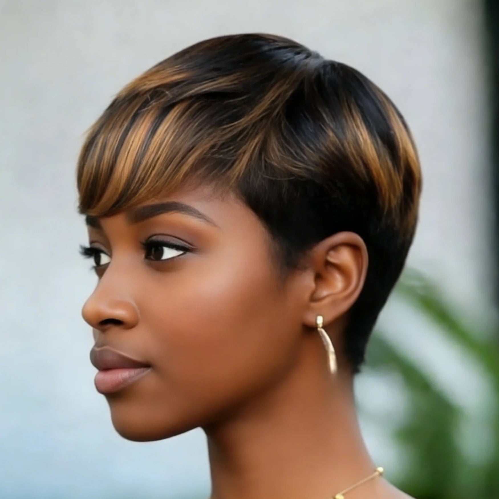 Brown Pixie Human Hair Wig