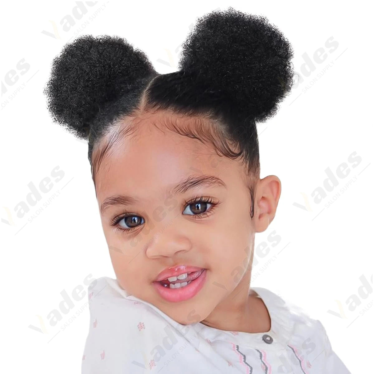 VADES HAIR Afro Puff Hair Bun Human Hair Small Drawstring Ponytail Natural Black Curly Hairpiece 4 6 8 inch One piece per pack