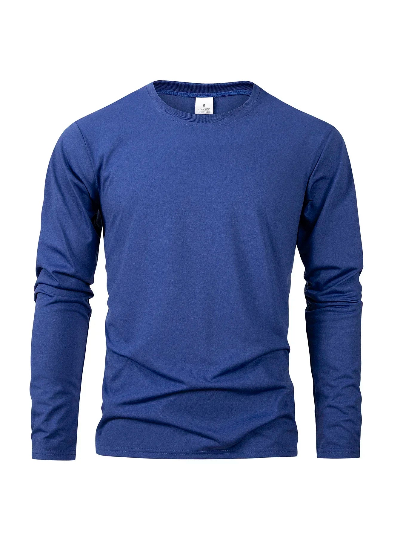 Men's Shirts Simplicity Solid Color Long Sleeve T-shirt Fashion Breathable Casual O-neck Unisex Tops Fitness Run Sports Pullover