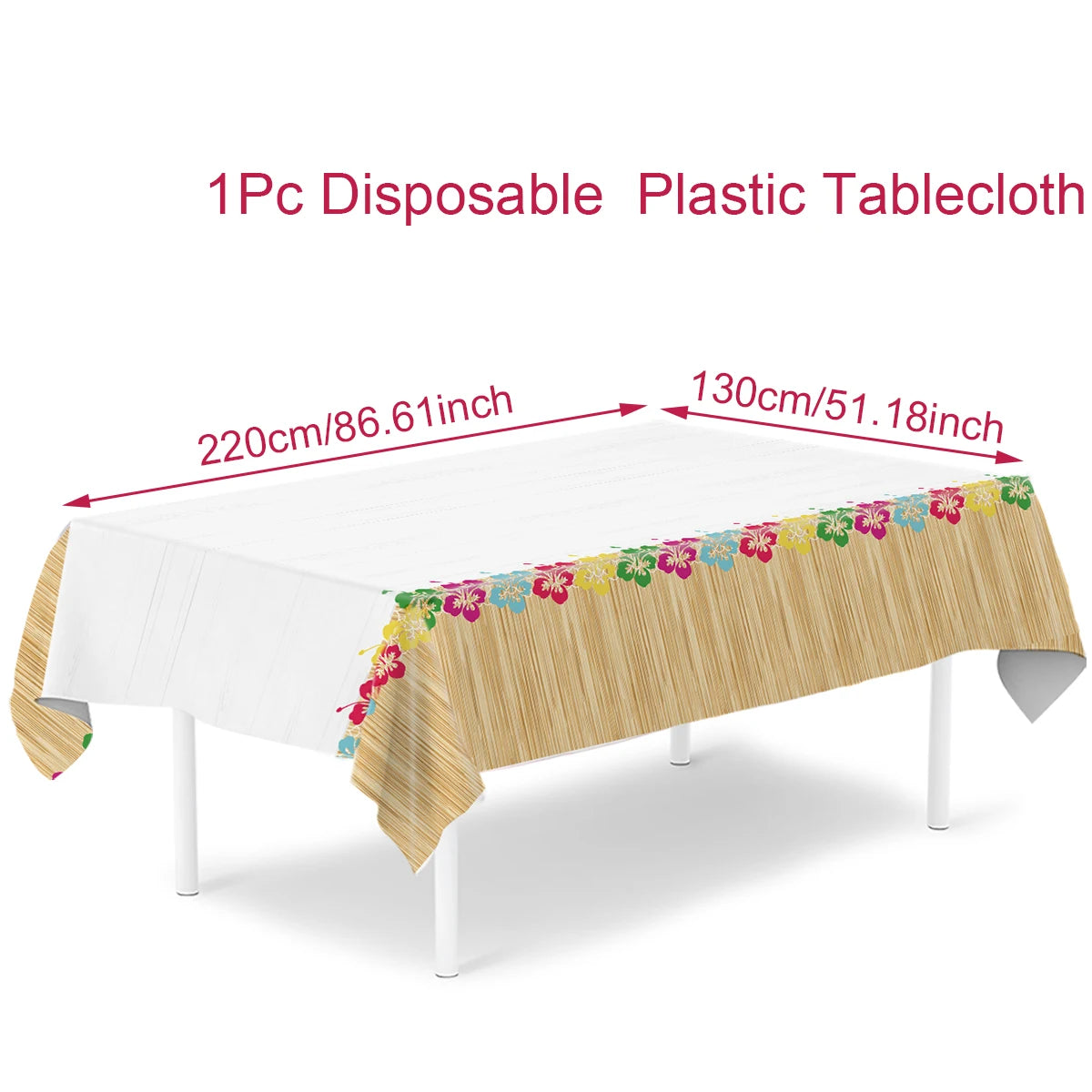 Hawaiian Garland Table Runner Hawaii Luau Tropical Party Decor Kids Favors Tableware ALOHA Summer Beach Birthday Party Supplies