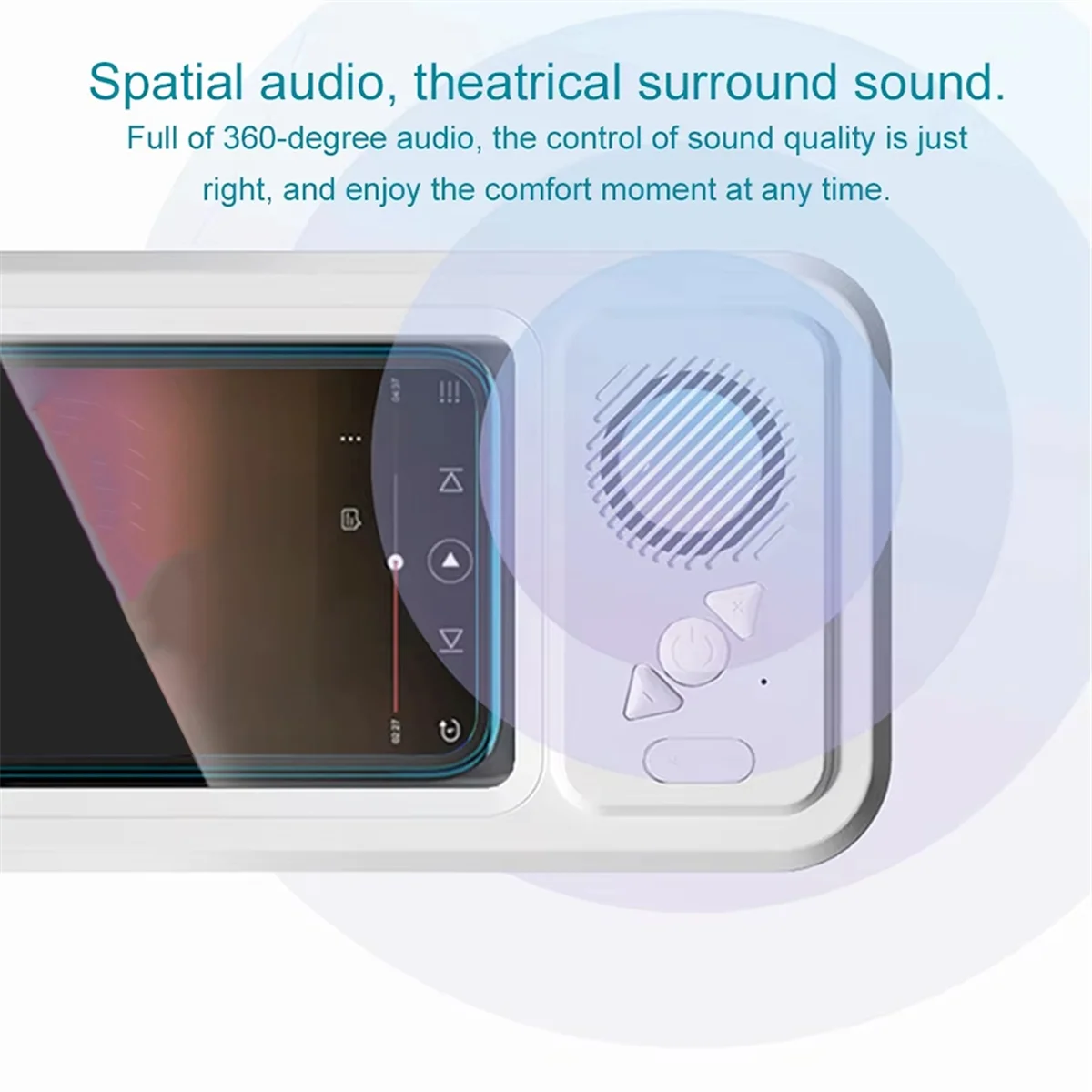 Shower Phone Holder with Bluetooth Speaker IPX4 Waterproof Anti-Fog Touch Screen Wall Mount for Shower Bathroom Black