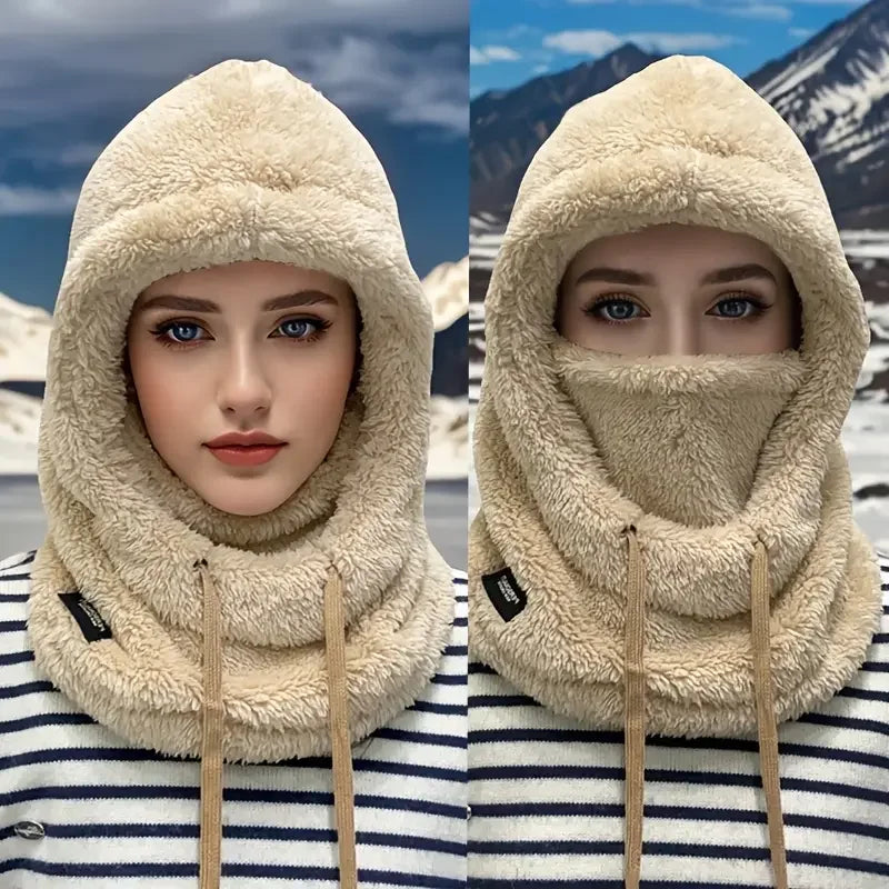 Winter Warm Balaclava Thermal Windproof Ski Hood Motocycle Face Cover Polar Fleece Adjustable Cycling Neck Cover Full Face Mask