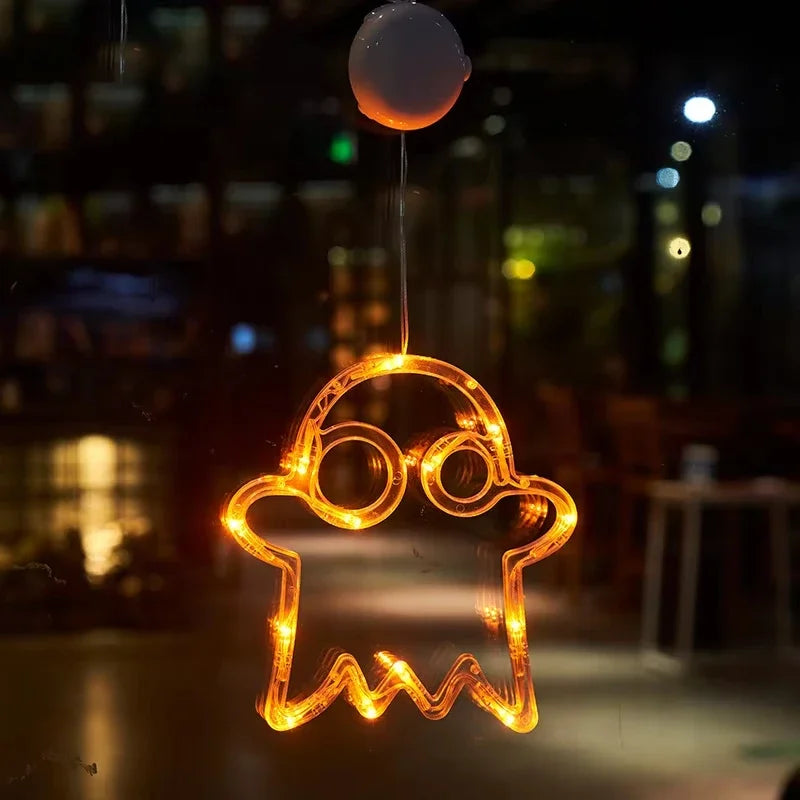 Halloween Led String Lights Ghost Pumpkin Spider Hat Modeling Lamp with Suction Cup Festival Party Halloween Decoration New