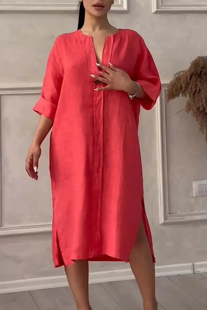 Y2k Long Sleeve Linen Maxi Dress Women Summer Summer Casual Solid Color Party Loose Long Dresses Elegant Vestidos