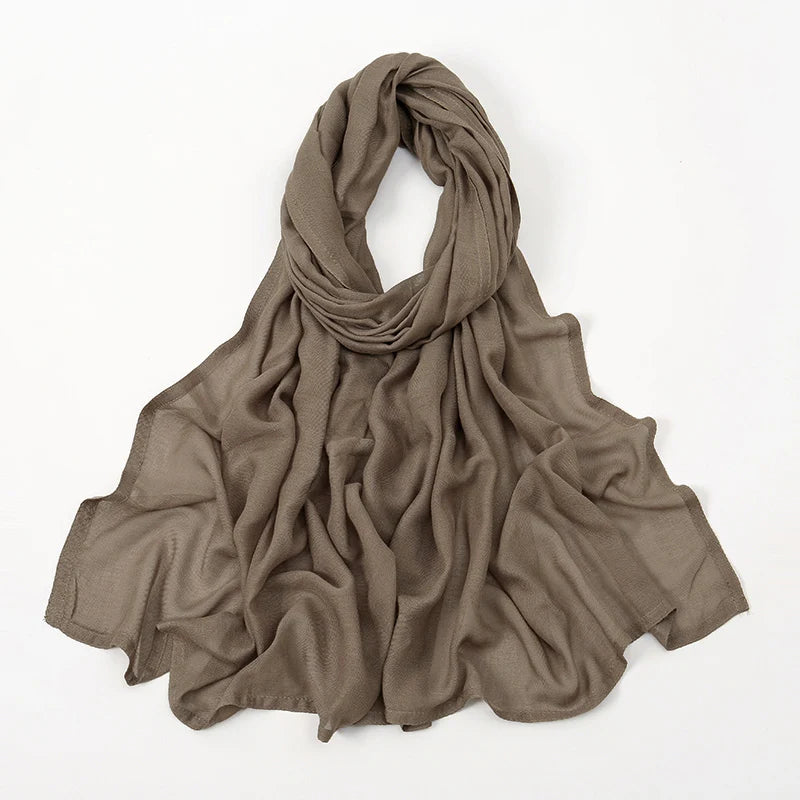 Hijabs musulmanes para mujer, pañuelos finos lisos, chales para mujer musulmana, pañuelo suave de viscosa y rayón, turbante islámico, diadema de 200x85cm