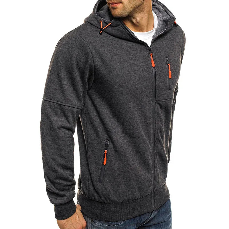 Men's Hoodies Sweatshirts Spring Autumn Casual Solid Zip Up Hoodie Tracksuit Long Sleeve Hooded Sweatshirt M-4XL Hoody Coat Men