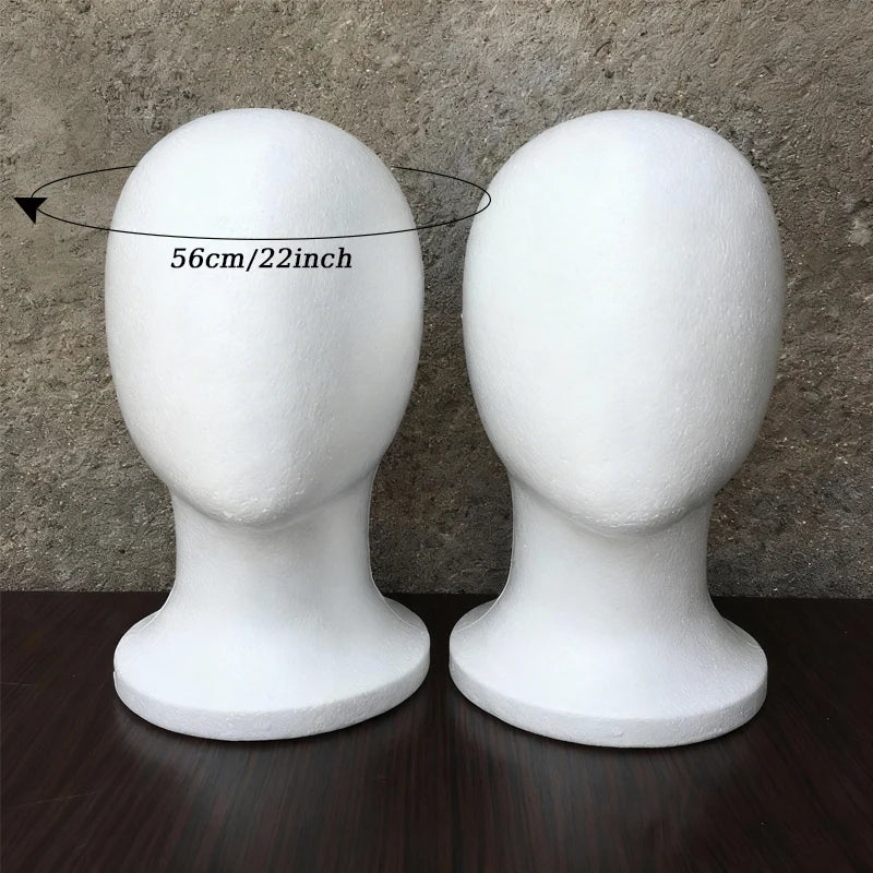1 Pc Model Heads White Foam Wig Stand for Wigs Mannequin Head for Wig Hair Wig&Hat Holder for Style Model And Display Hair
