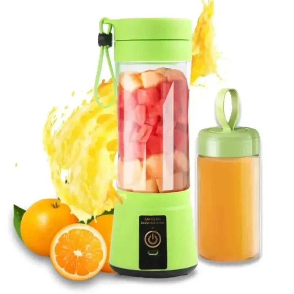 Portable USB Charging Electric Juice Extractor Cup Automatic Mini Juicer with 6 Leaf Blade Rechargeable Fruit Blender Cup for Ho