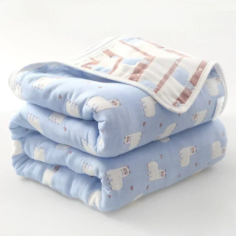 High Quality Cotton Sheet Six Layer Gauze Towel Quilt Summer Cool Blanket Children's Baby Blanket Adult Blanket Bedding