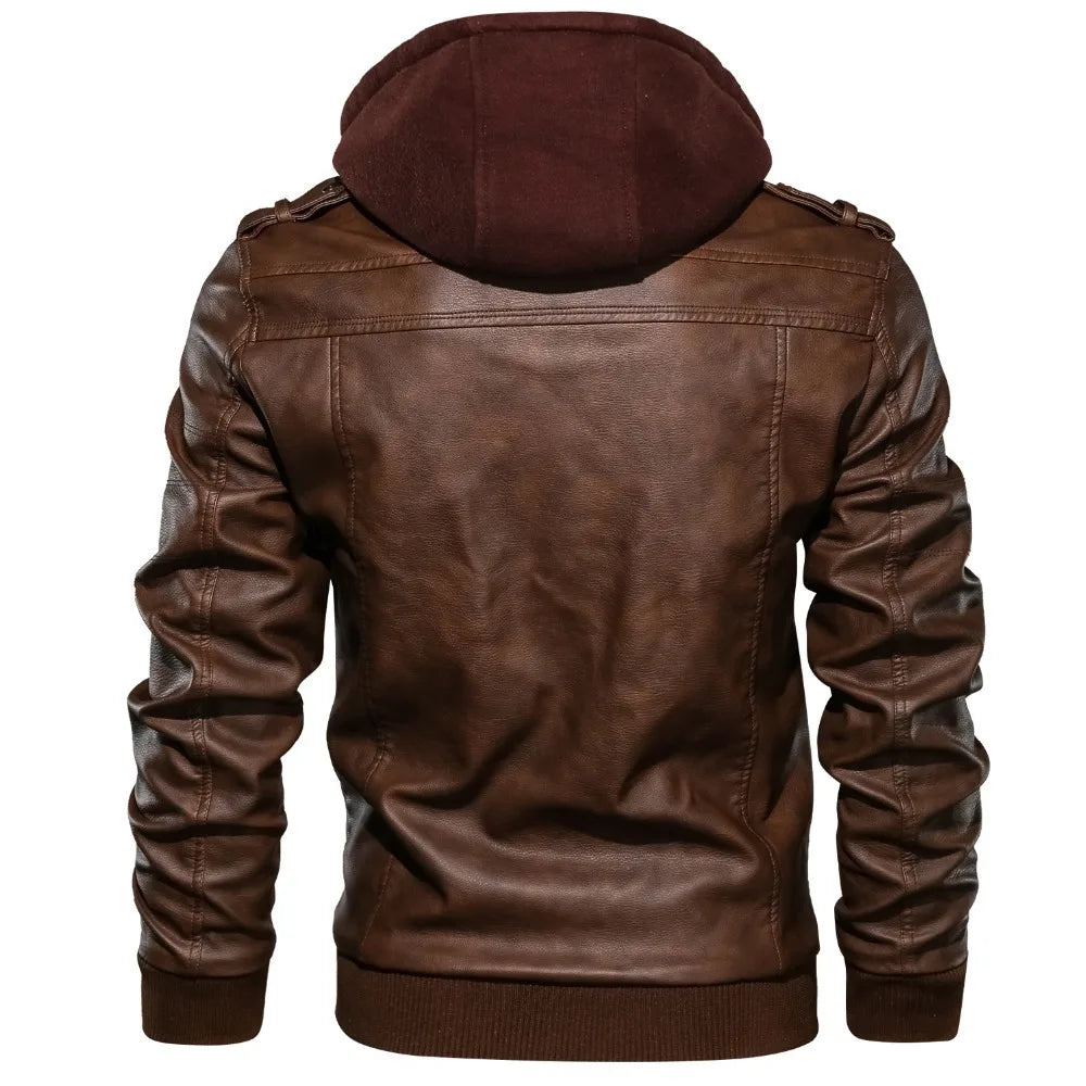 Men’s Thickened Lambskin Hooded Jacket