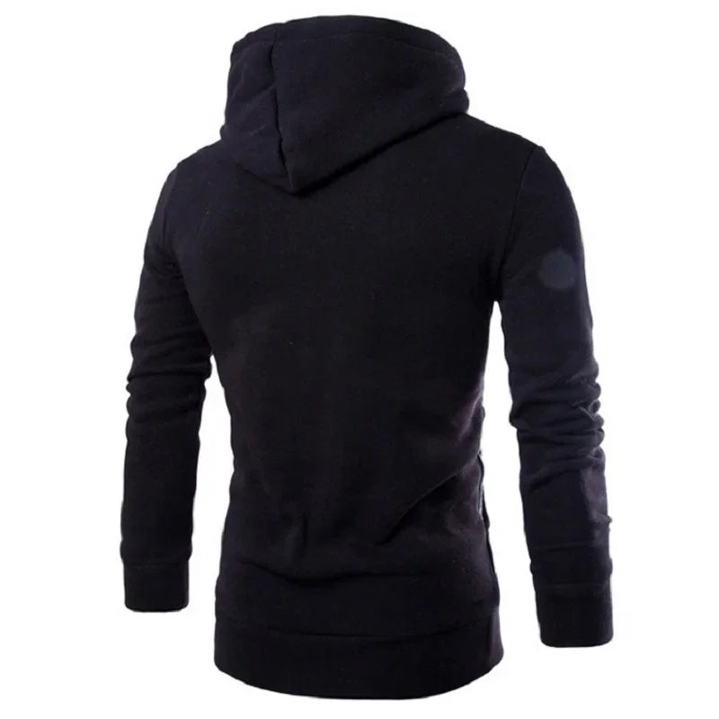 Men's Hoodies Long Sleeve Sweatshirts for Men Zipper Hooded Pullover High Neck Male Sweatshirt Top Jacket Coat Motocross Shirt