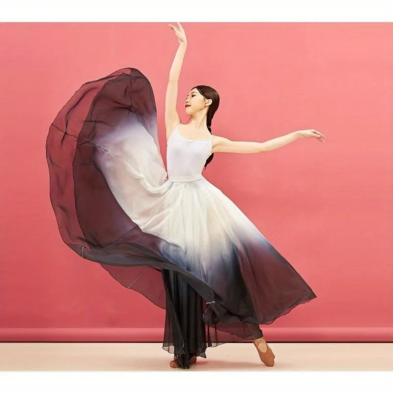 Dance Skirt - Contemporary Ballet Modern Dance Practice Skirt,Adjustable Waist Tie for Performances