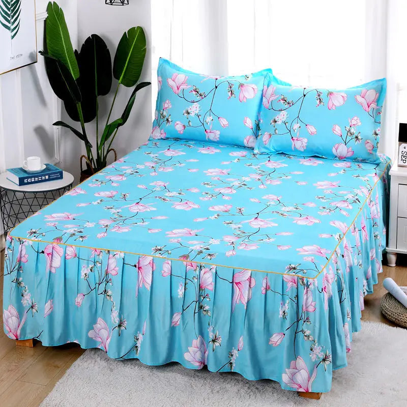 Korean Style Bedspread & Coverlet with Breathable Bed Skirt, Anti-Fade & No Shrinkage Simmons Protective Cover