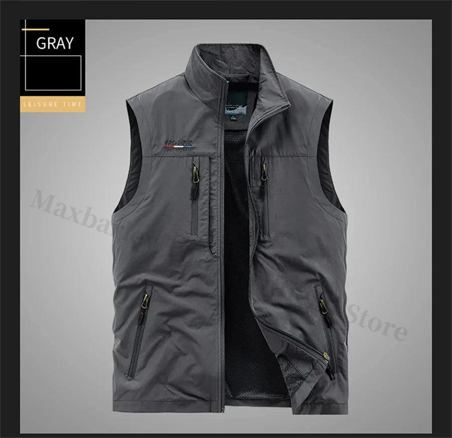 Sleeveless Jacket Vest Men Summer Cargo Climbing Hunting Waistcoat Club Photographer Fishing Vests Camping Working Clothes