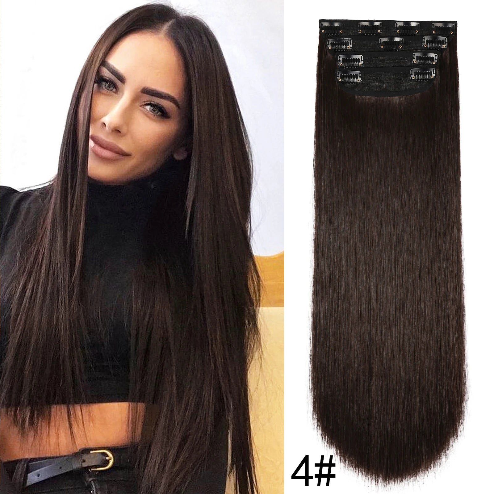 Extensiones de Cabello Ondulado Largo de Clip