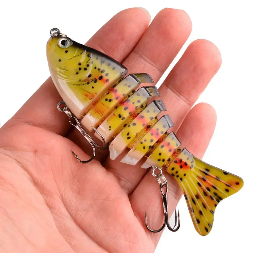 1pcs/Winter fishing gear Bionic Multi-section Swim hard bait  Artificial Wobbler Trolling pike carp crank lure