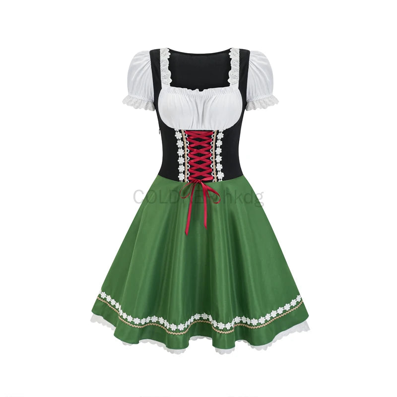 New Women's Munich Oktoberfest Costume Dirndl Dress Traditional German Bavarian Beer Girl Party Dresses