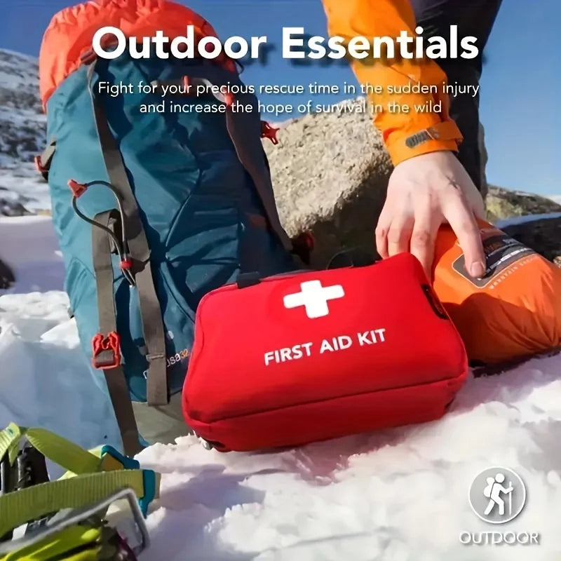 Botiquín de primeros auxilios multiusos, pequeño/grande: botiquín portátil para caza, senderismo, camping al aire libre, incluye material de emergencia