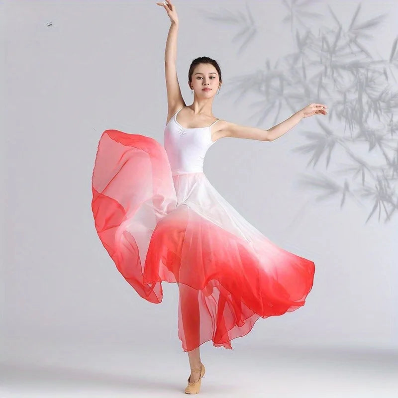 Dance Skirt - Contemporary Ballet Modern Dance Practice Skirt,Adjustable Waist Tie for Performances