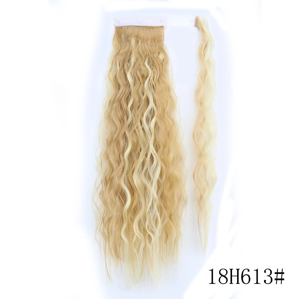 LISI GIRL Synthétique 22/34 Pouces Queue de Cheval enroulée Extensions de Cheveux Bouclés Afro Longs Postiches Queue de Cheval Faux Cheveux Résistant à la Chaleur