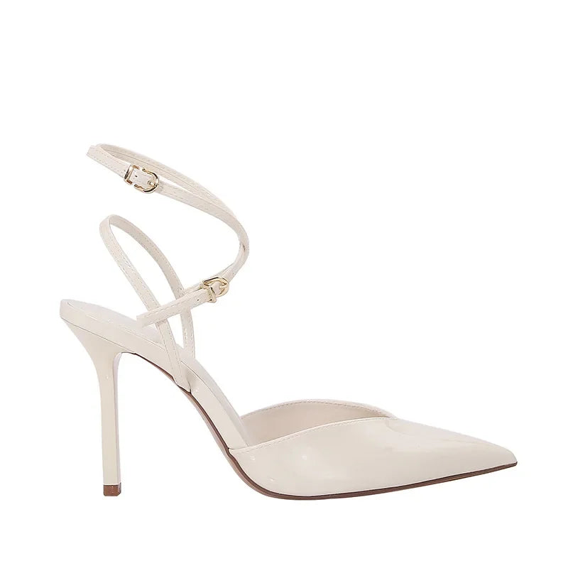 Luxury Designer Brand Heels For Women Sexy Pointed Toe Naked Strap Design Heeled Sandals Elegant Wedding Bridal Shoe Party Shoes