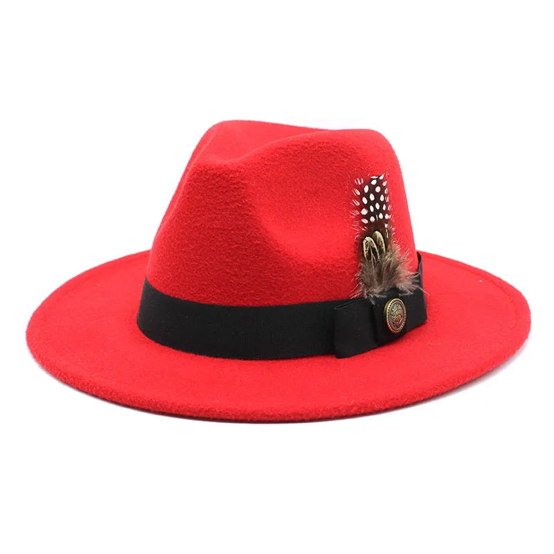 Sombrero Fedora Clásico de Plumas