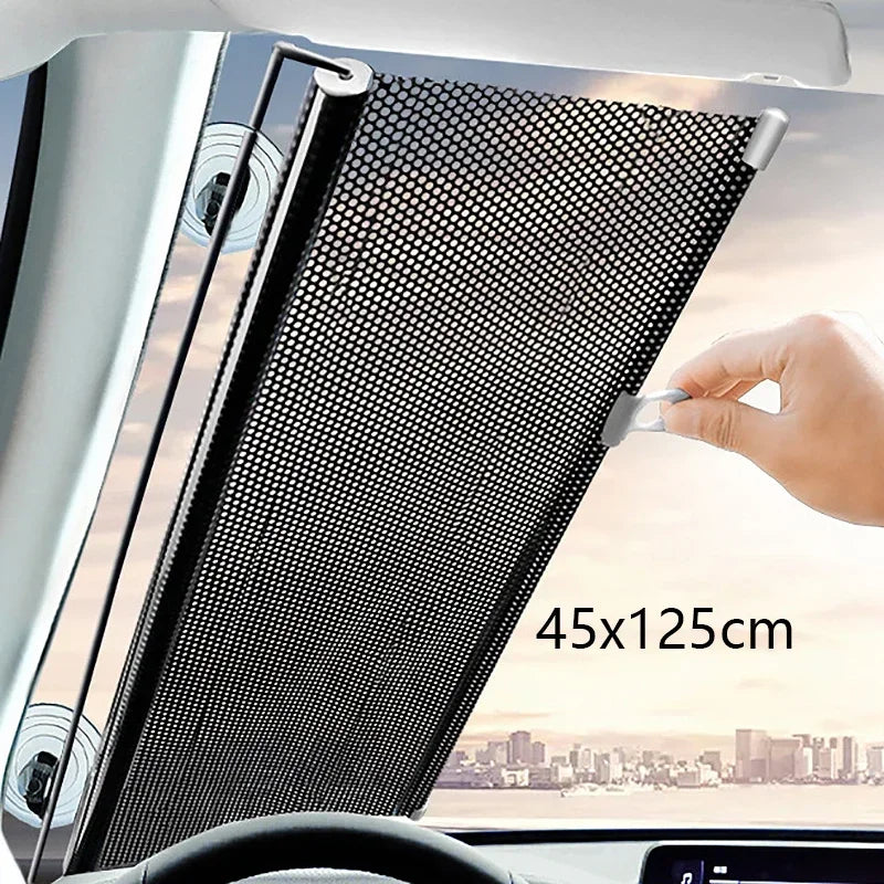 Parasol retráctil para parabrisas de coche, versátil, portátil, totalmente funcional, cortinas parasol para ventana delantera de coches, accesorios para automóvil
