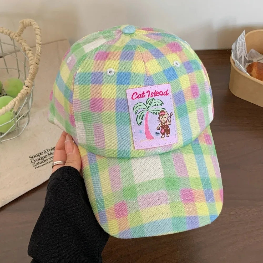 Fashion Korean Baseball Hat Embroidery Cute Peaked Cap Visor Spring Summer Snapback Cap Girls
