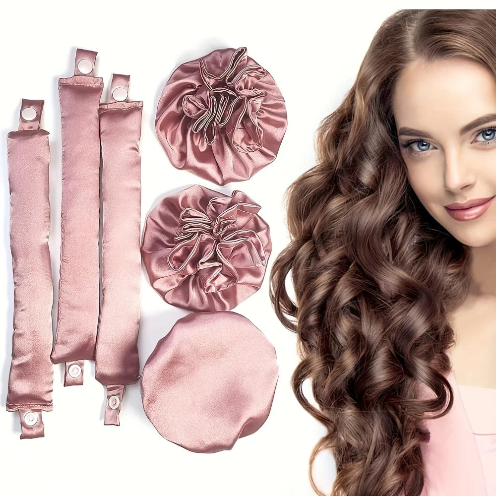 Heatless Curling Rod Headband No Heat Silk Curls Ribbon Hair Rollers Sleeping Soft Headband Lazy Hair Curlers Hair Styling Tools