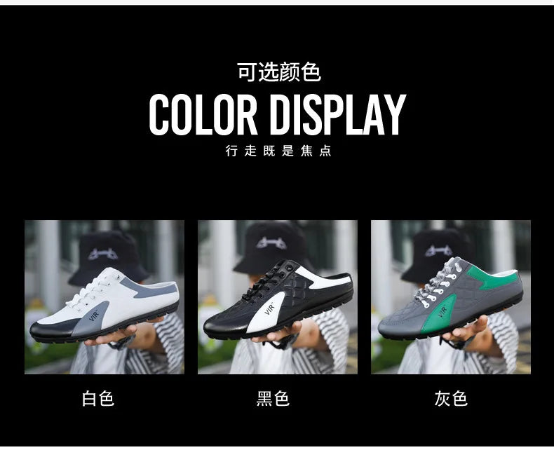 Men's Fashion Soft-soled Half Slippers Men Trendy Casual Shoes Soft Sole Non-slip Shoes New Outdoor Walking Shoes Zapatos Hombre