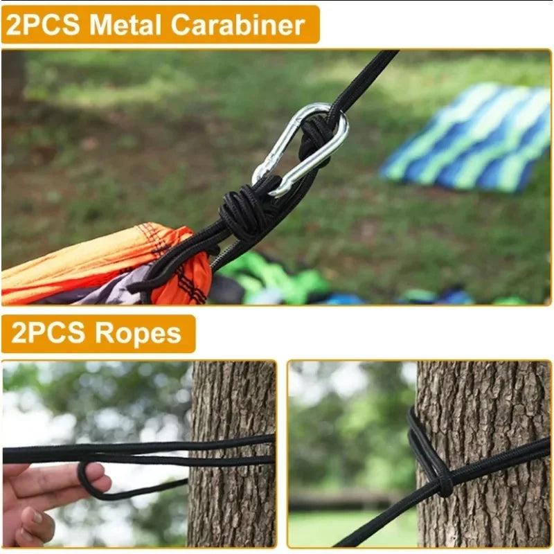 Hamaca de camping Accesorios de camping Equipo para exteriores e interiores con correas de árbol Hamacas ligeras de nailon para viajes de senderismo