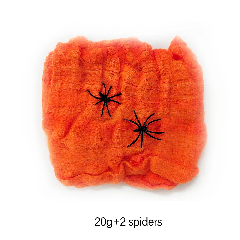 Halloween Decorations Artificial Spider Web White Stretchy Cobweb for Scary Party Scene Props Horror House Decoraton Accessories