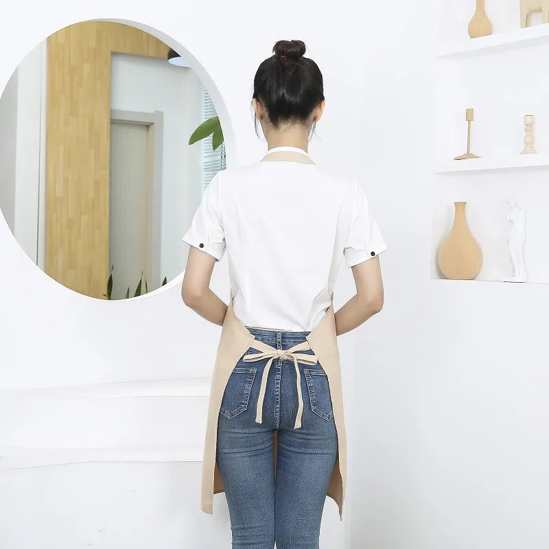 New Fashion Kitchen Aprons for Woman Men Chef Work Apron for Grill Restaurant Bar Shop Cafes Beauty Nails Studios Uniform
