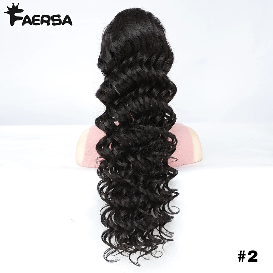 24inch Synthetic Drawstring Ponytail Extension For Women Long Afro Curly Fluffy Ponytail Clip in Hair Extensions For Daily Use