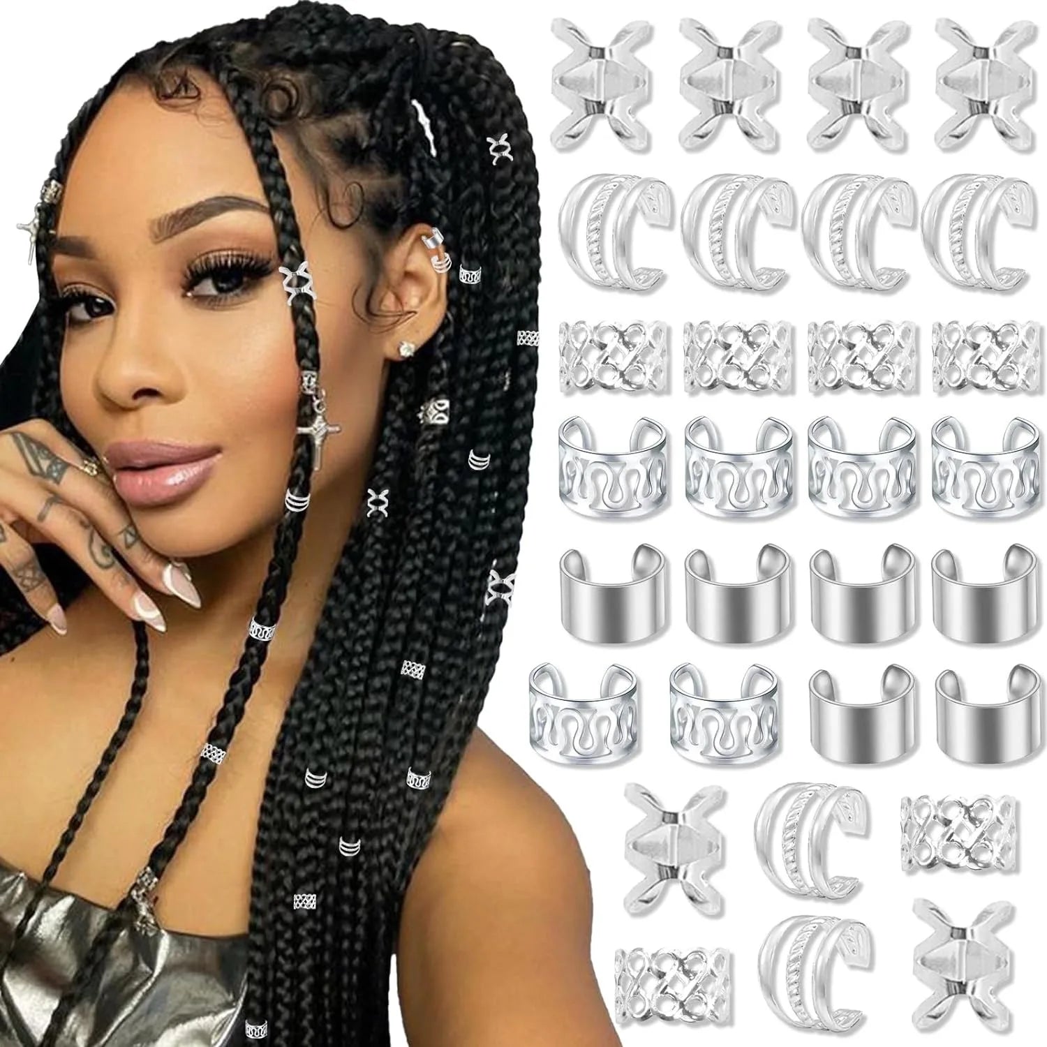 Braid Hair Jewelry Set (50PCS)