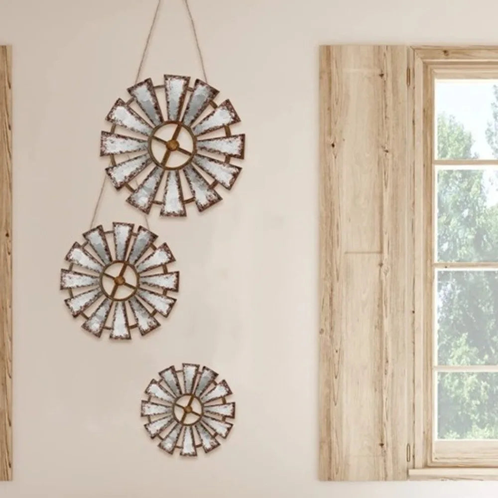 Vintage Wood Windmill Wall Decor Rustic Style Country Theme Windmill Home Decor Hanging Unique Rustic Wall Art Living Room Decor