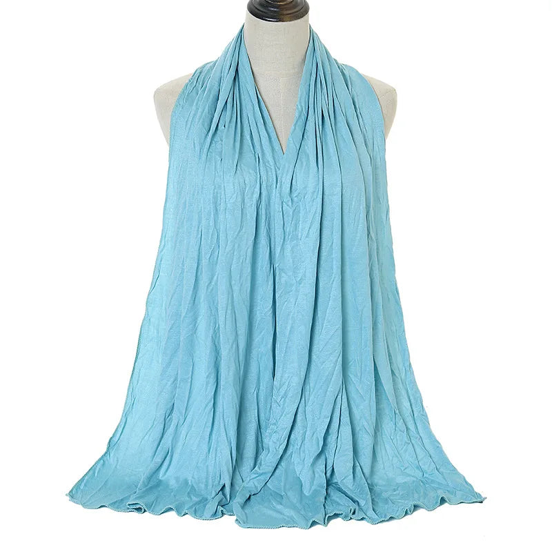 Modal Cotton Jersey Hijab Scarf Long Muslim Shawl Plain Soft Turban Tie Head Wraps For Women Africa Headband 170x60cm