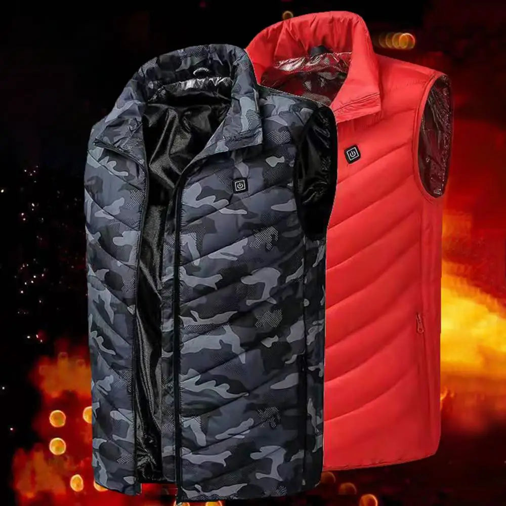 Winter Men USB Intelligent Constant Temperature Heating Vest Autumn Winter Cotton Vest Electric Heating Waistcoat Padded Jacket