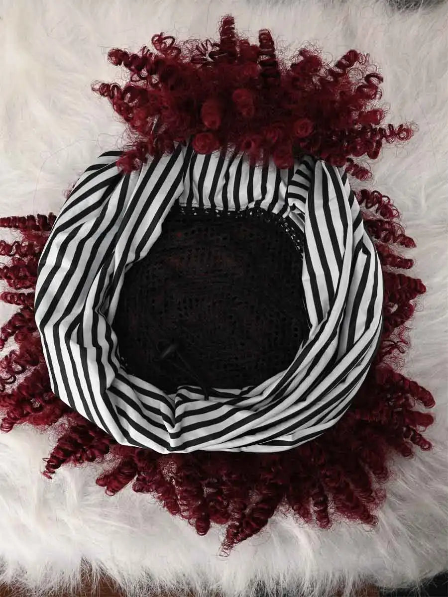 Red Curly Headband Wig