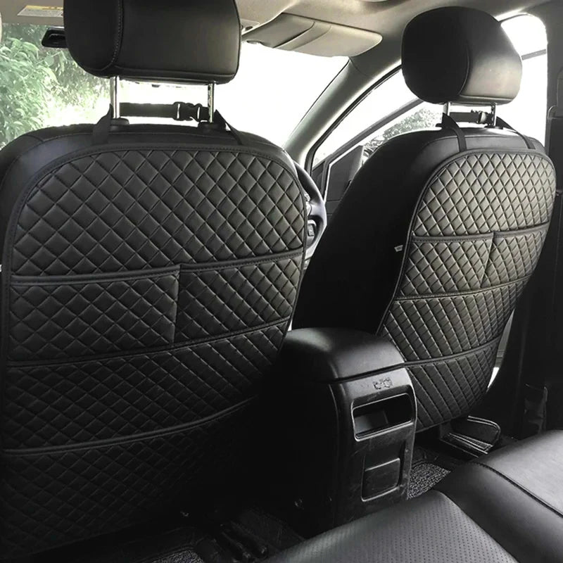 Kcimo Car Anti Kicks Pad Storage Mat PU Leather Universal Seat Back Leather Protector Cover Waterproof Backseat Child Kick Mats