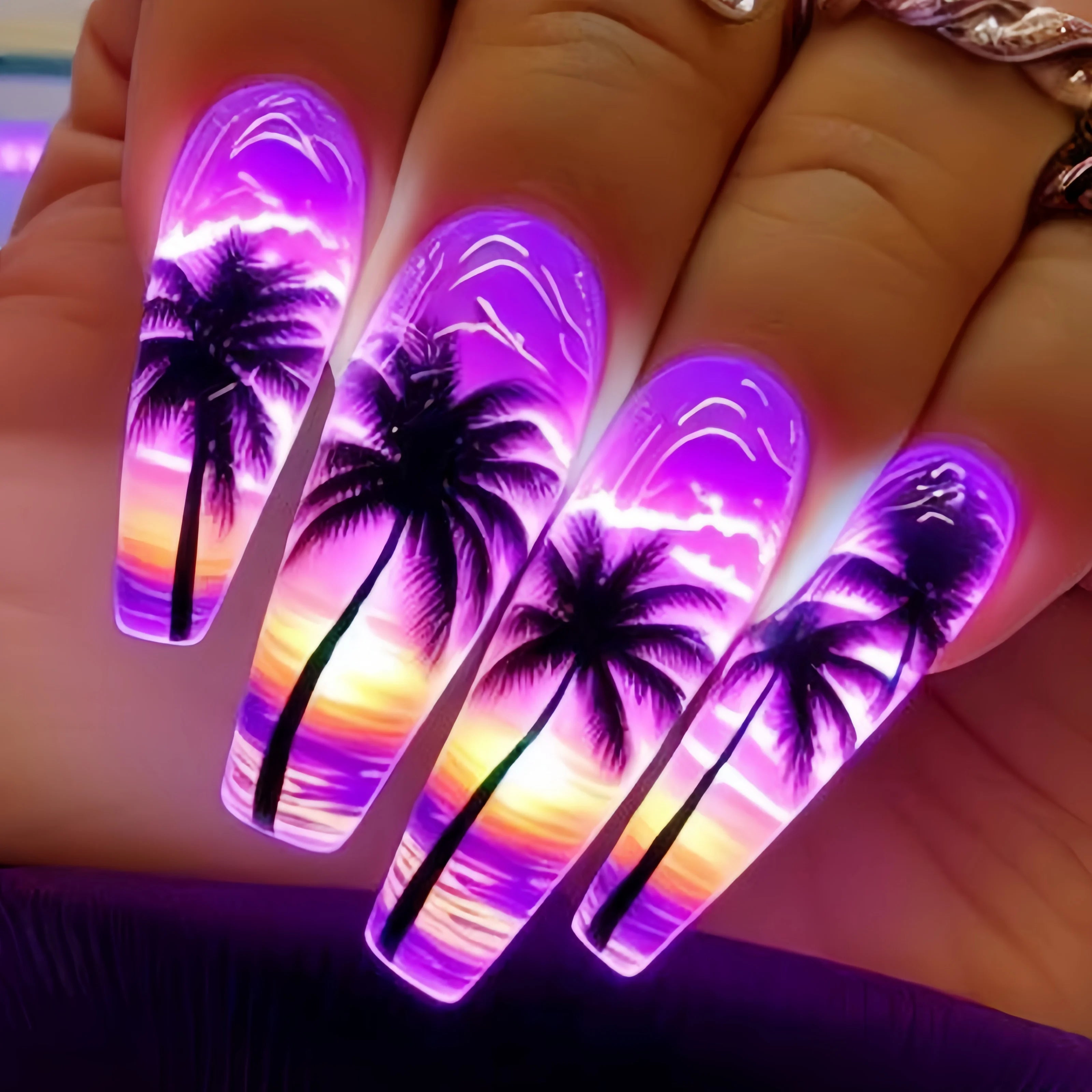 Gradient Flower Ballet Nail Stickers